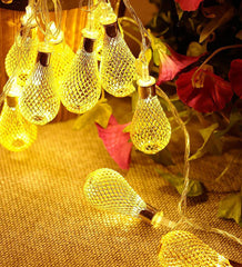 Kuber Industries Lantern Shape String Lights| Golden Metal Home Decor Light | Led Light Decoration | 14 LED (Warm White)…