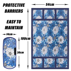 Kuber Industries Fridge Top Cover & Handle Cover Set | Fridge Top & Handle Cover Set | Refrigerator Cover & Handle Cover Combo Set | Sunflower Fridge & Handle Cover | Blue