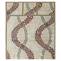 Kuber Industries Leaf Print PVC Fridge Top Cover with 6 Utility Side Pockets (Cream)