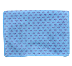 Kuber Industries Floral Print Non-Woven Foldable Saree Cover|Clothes Storage For Saree, Lehenga, Suit With Top Transparent Pack of 8 (Sky Blue)