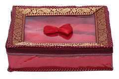 Kuber Industries Three Rod Zipper Bangle Organiser|Jewellery Organizer for Women and Girls (Maroon)