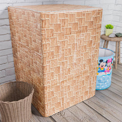 Heart Home Washing Machine Cover | Brick New Check Design Washing Machine Cover | PVC Top Load Fully-Automatic Washing Machine Cover | Golden