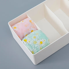 Kuber Industries Cloth Storage Box 4 GridDrawer Divider|Wardrobe Organizer For clothes (White)