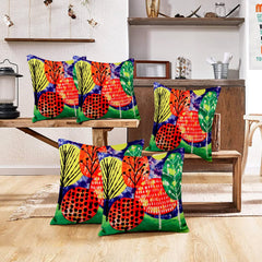 Kuber Industries Cushion Cover|Sofa Cushion Covers|Ractangle Cushion Covers|Cushion Covers 16 inch x 16 inch|Cushion Cover Set of 5 (Green)