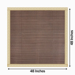 Heart Home Square Table Cover for 4 Seater|PVC Waterproof Check Pattern Tablecloth Indoor & Outdoor|48x48 Inch (Brown)
