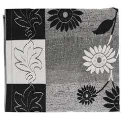 Heart Home Flower Printed Home Decorative Luxurious 4 Seater Cotton Center Table Cover/Table Cloth, 40"x60" (Black & White)-44HH062