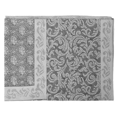 Kuber Industries Floral Printed Cotton 4 Seater Center Table Cover,40"x60" (White & Grey)-44KM071