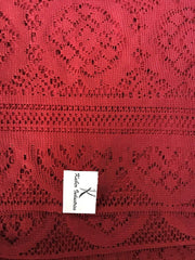 Kuber Industries Circle Design Cotton 4 Seater Center Table Cover - (Maroon)-KUBMART02716