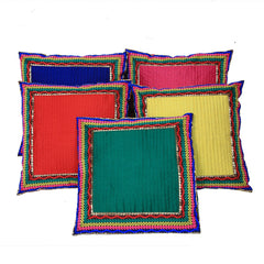 Kuber Industries Cotton 5 Piece Cushion Cover Set - 15.7"x15.7", Multicolour