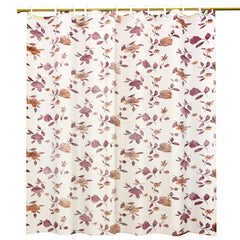 Kuber Industries Floral PVC Shower Curtain with 8 Hooks - 54"x84", Multicolour