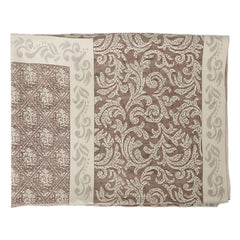 Kuber Industries Floral Printed Cotton 4 Seater Center Table Cover,40"x60" (Cream & Maroon)-44KM053