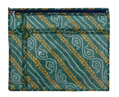 Kuber Industries Bandhani Print PVC Foldable Single Saree Cover|Clothes Storage For Saree, Lehenga, Suit With Transparent Pack of 12 (Green)