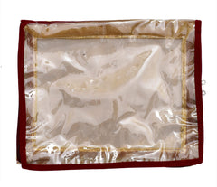 Kuber Industries Carry Design 3" inch Tranasparent PVC Saree Cover- Pack of 4 (Maroon)-HS_38_KUBMART21562