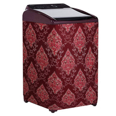 Kuber Industries Floral Design Cotton Top Load Fully Automatic Washing Machine Cover (Maroon)-CTKTC014425
