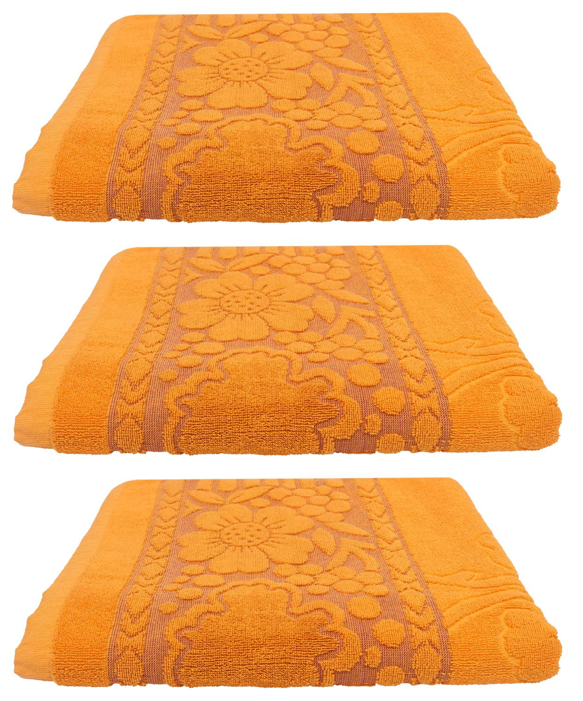 Kuber Industries 100% Cotton 3 Pieces Full Size Bath Towel 30"x60" (Yellow)-CTKTC029891