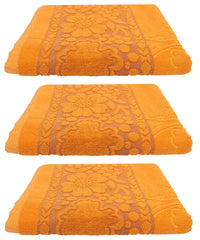 Kuber Industries 100% Cotton 3 Pieces Full Size Bath Towel 30"x60" (Yellow)-CTKTC029891