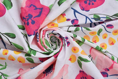 Kuber Industries Floral Design Glace Cotton 144 TC King Size Double Bedsheet with 2 Pillow Covers (Pink, F_26_Kubmart016956)