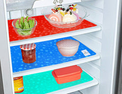 Kuber Industries Diamond Design 3 Pieces PVC Refrigerator/Fridge Multipurpose Drawer Mat Set(Blue, Green and Red)-CTKTC32401, Standard