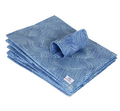 Heart Home Laheriya Print 4 Shelf Closet Hanging Organizer, 4 Tier Closet Wardrobe Organizer Clothes Storage Hanger for Family Closet Bedroom, Foldable and Universal Fit (Blue)-Pack of 2-KUBMART15343