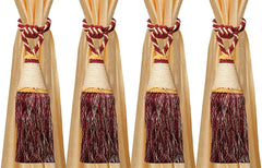 Kuber Industries Beads Beautiful Design Polyester 4 Pieces Curtain Tie Back Tassel Set (Maroon) Ctktc33559