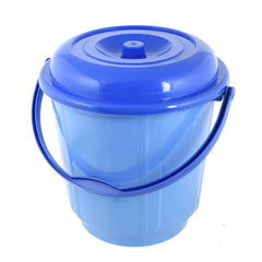 Kuber Industries Multipurpose Plastic Bucket with Lid 18 LTR (Blue)-Pack of 2-KUBMART15234