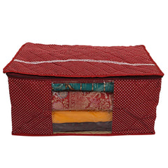 Kuber Industries Hathkadi 3 Piece Cotton Saree Cover, Maroon