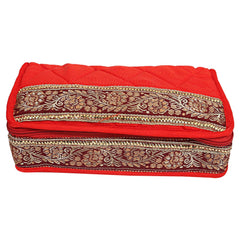 Kuber Industries Brocade Silk Jewellery Kit, Multicolour