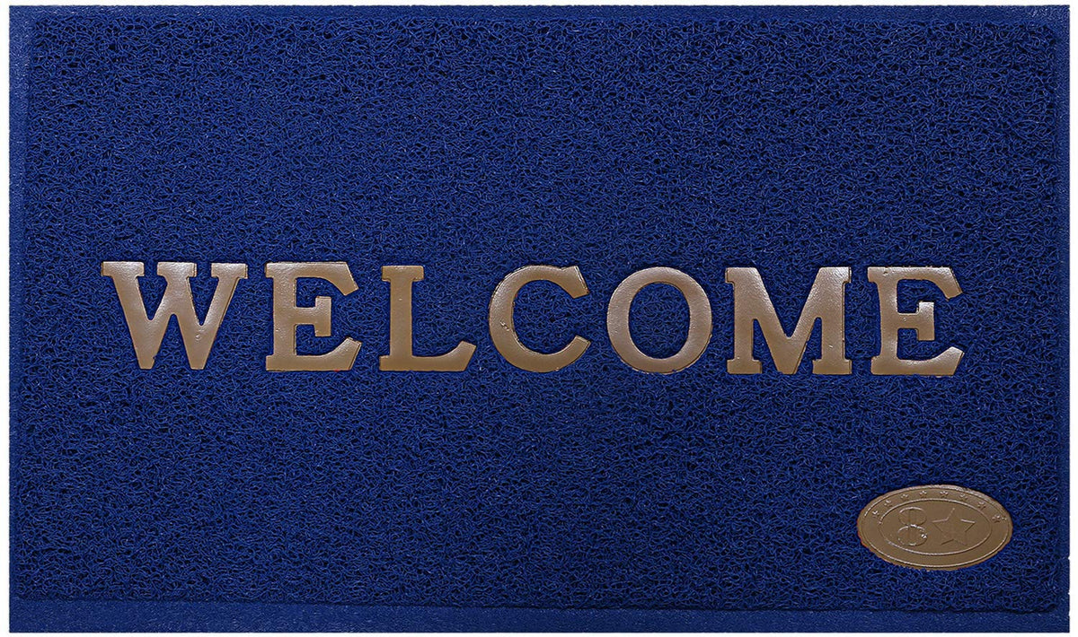 Kuber Industries CTKTC028987 PVC Anti Skid Polyvinyl Chloride Welcome Door Mat (Blue, Standard)