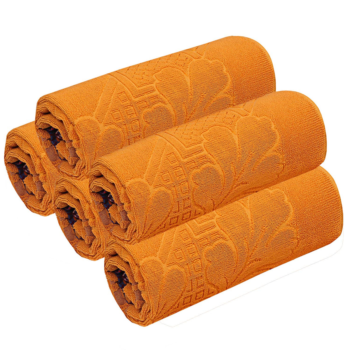 Kuber Industries 100 Percent Cotton 5 Pieces Full Size Bath Towel 30"x60" (Yellow), CTKTC13790