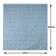 Heart Home Cotton Soft Lightweight Tropical Plant Design Reversible Single Bed Dohar | Blanket | AC Quilt for Home & Travel (Sky Blue)