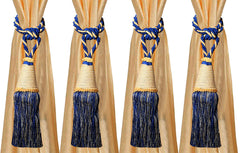 Kuber Industries Beads Beautiful Design Polyester 4 Pieces Curtain Tie Back Tassel Set (Royal Blue) CTKTC33574