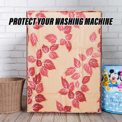 Heart Home Washing Machine Cover | Leaf Print Washing Machine Cover | PVC | Front Load Washing Machine Cover | Red