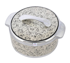 Heart Home Designer Inner Steel Casserole with Lid, 2000ml- Pack of 2 (Brown)-HS42KUBMART25019