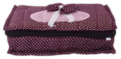 Heart Home Cotton Dot Printed Jewellery Pouch Cum Makeup Organiser Kit (Purple)-HHEART15428