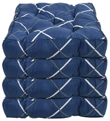 Kuber Industries Geomatric Printed Microfiber Square Chair Pad|Seat Cushion for Rocking Chair|Indoor/Outdoor, Pack of 4 (Blue)