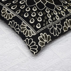 Kuber Industries Cushion Cover | Sofa Cushion Covers | Embossed Square Cushion Covers | Velvet Cushion Covers | Couch Cushion Covers | Set of 5 | 16 Inch | Black