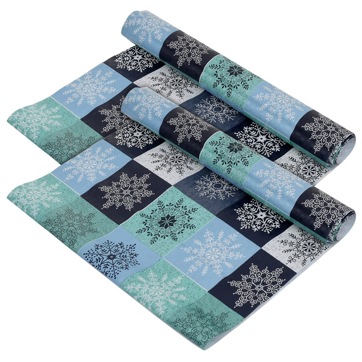 Heart Home Multicheck Printed PVC Anti Slip Skid Shelf Mat, 10 Mtr- Pack of 2 (Multicolor)