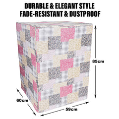 Heart Home Washing Machine Cover | Black Small Flower Print Washing Machine Cover | PVC Top Load Fully-Automatic Washing Machine Cover | Multi