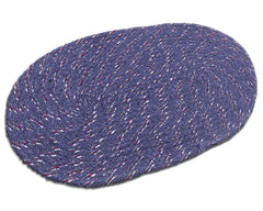 Kuber Industries Cotton Oval Door Mat for Porch/Kitchen/Bathroom/Laundry Room,(Blue) 54KM3956