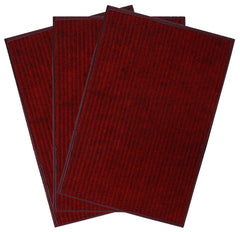 Fun Homes Microfiber Anti Slip 3 Pieces Door Mat 14"x21" (Maroon, Fun0504)