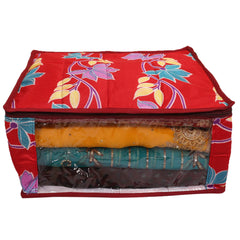 Kuber Industries Fabric Saree Cover (Red) Set of 2 Pcs