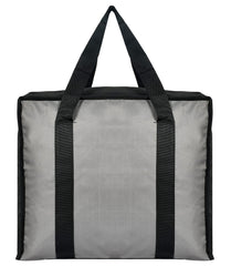 Kuber Industries Small Size Canvas Shopping Bags for Carry Milk Grocery Fruits Vegetable with Reinforced Handles jhola Bag (Black & Grey)