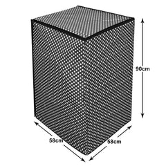 Heart Home Multiuses Dot Printed PVC Top Load Washing Machine Cover/Protector (Black)