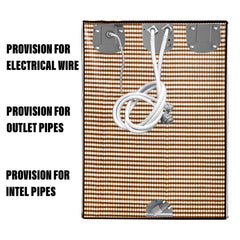 Heart Home Washing Machine Cover | Mini Check Print Washing Machine Cover | Soft PVC | Front Load Washing Machine Cover | Brown