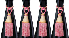 Kuber Industries Beads Beautiful Design Polyester 4 Pieces Curtain Tie Back Tassel Set (Pink) CTKTC33526