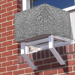 Kuber Industries PVC Check Print Dustproof Window A/C Cover For Outdoor For 1.5 Ton (Grey)