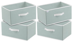 Heart Home Rectangular Flodable Storage Box|Drawer Storage and Cloth Organizer|Storage Box For Toys|Storage Box Gor Clothes|Pack of 4 (Grey)-HS40HEARTH23898