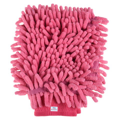 Heart Home Chenille Mitts|Microfiber Cleaning Gloves|Inside Waterproof Cloth Gloves|100 Gram Weighted Hand Duster|Chenille Gloves for Car|Glass|Pack of 5 (Pink)