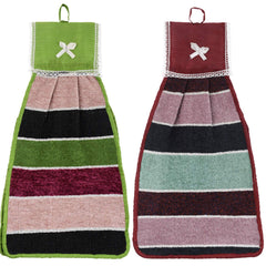 Kuber Industries Hanging Cotton 2 Pieces Cotton Washbasin Napkin/Hand Towel for Kitchen and Bathroom (Multi) - CTKTC045561