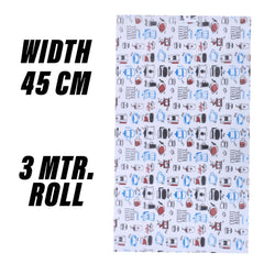 Heart Home Shelf Liner | EVA Kitchen Cabinet Shelf Mat | Anti-Slip Bathroom Mat | Fridge Mat | Blue Coffee house Wardrobe Mat | 3 Meter | Pack of 2 | White